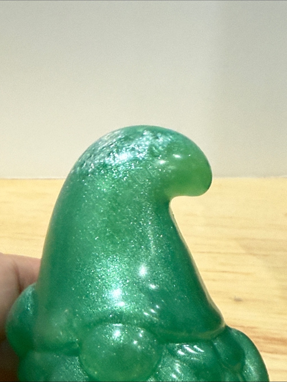 Green Sparkle Gnome Figurine - Decorative Home Accent - Picture 7 of 8